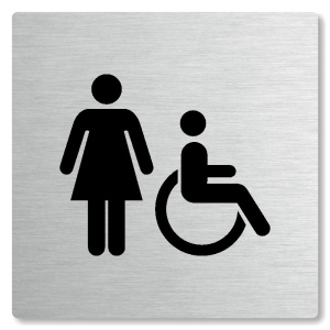 WC ženy invalidé, 148x148mm, stříbrná, Nevada